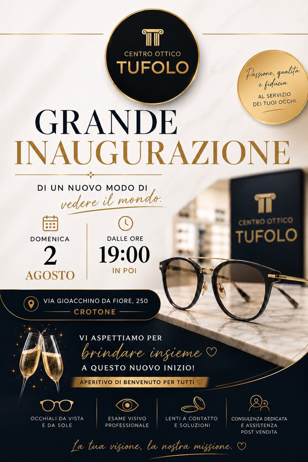 Locandina · Grande inaugurazione Centro Ottico Tufolo