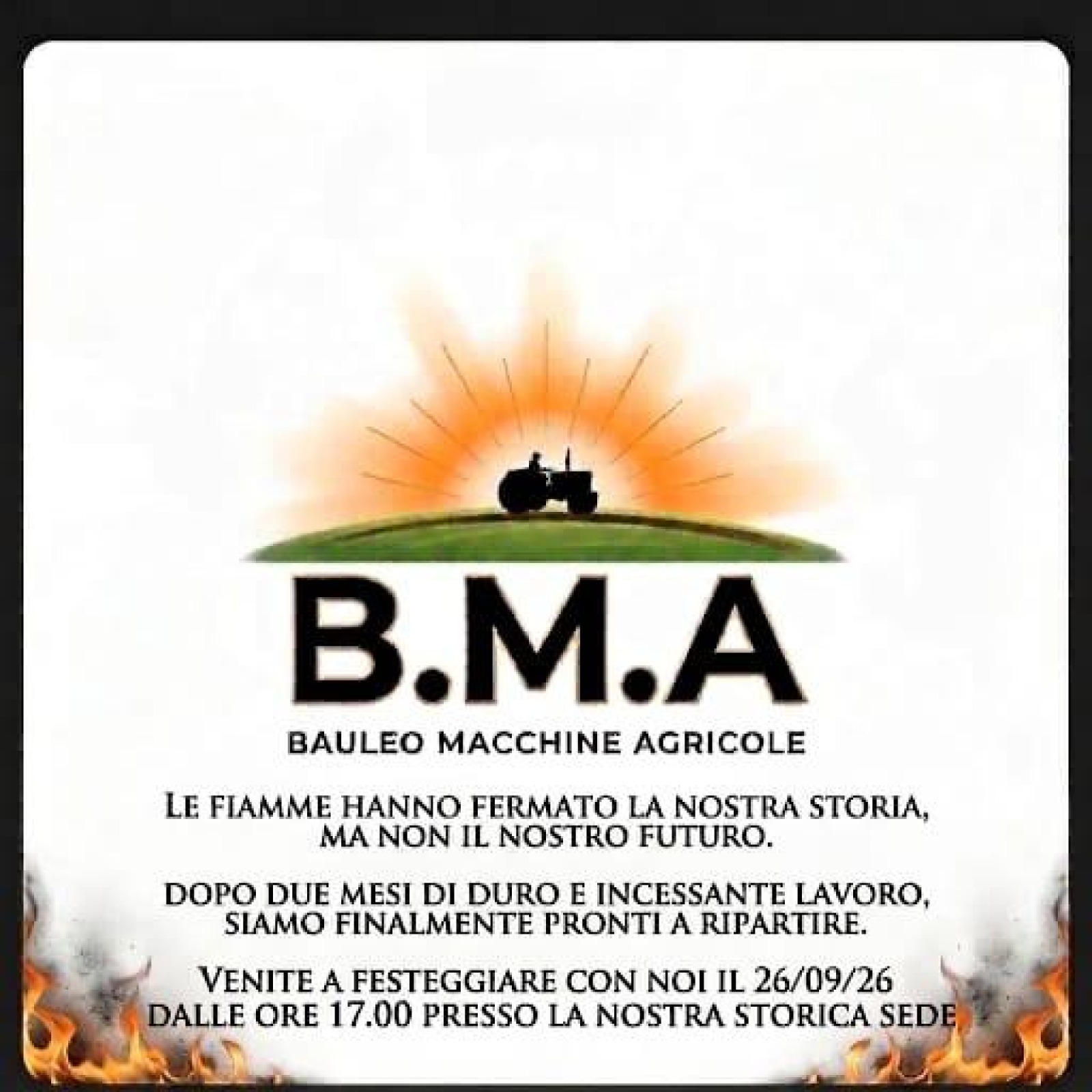 Locandina · Inaugurazione B.M.A Bauleo Macchine Agricole
